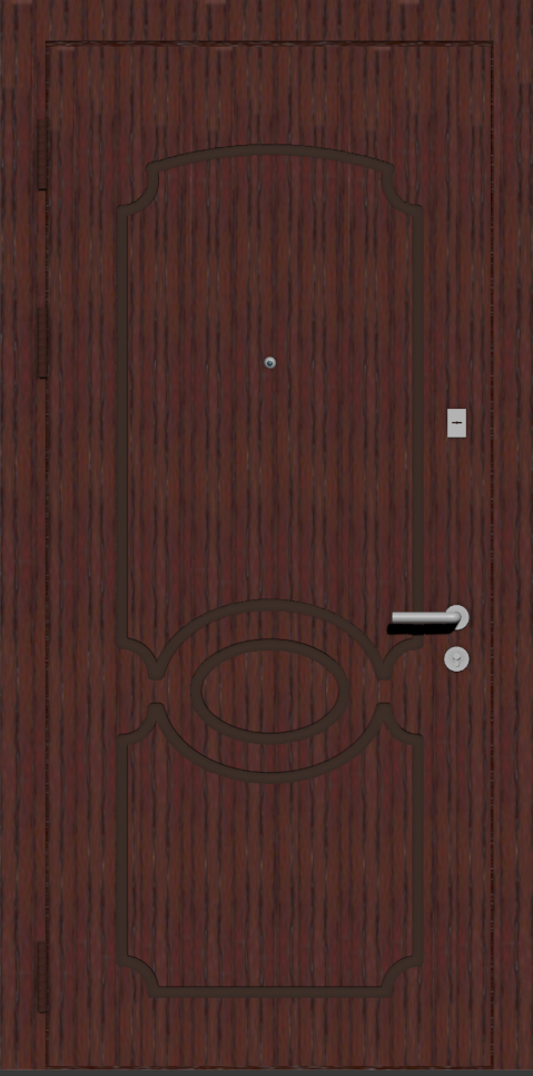 Железная входная дверь МДФ шпон коричневая
